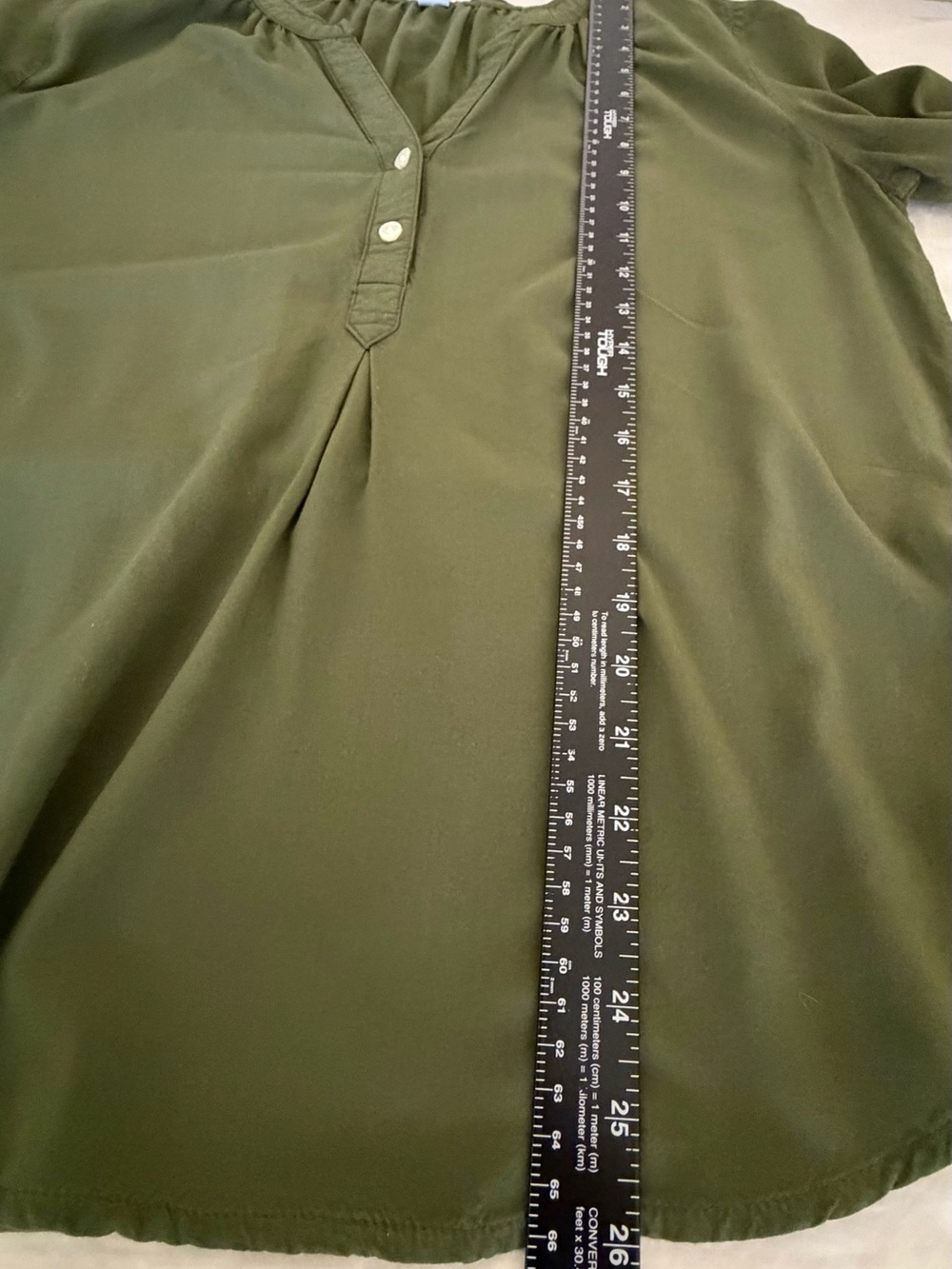 Old Navy Olive Green Henley Blouse - Picture 6 of 7